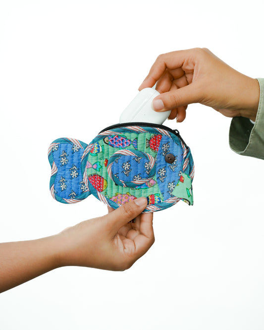 Blue Fish Much AirPod Pouch