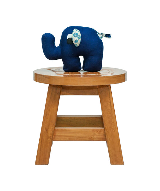 Handcrafted Elephant Blue Toy Pillow