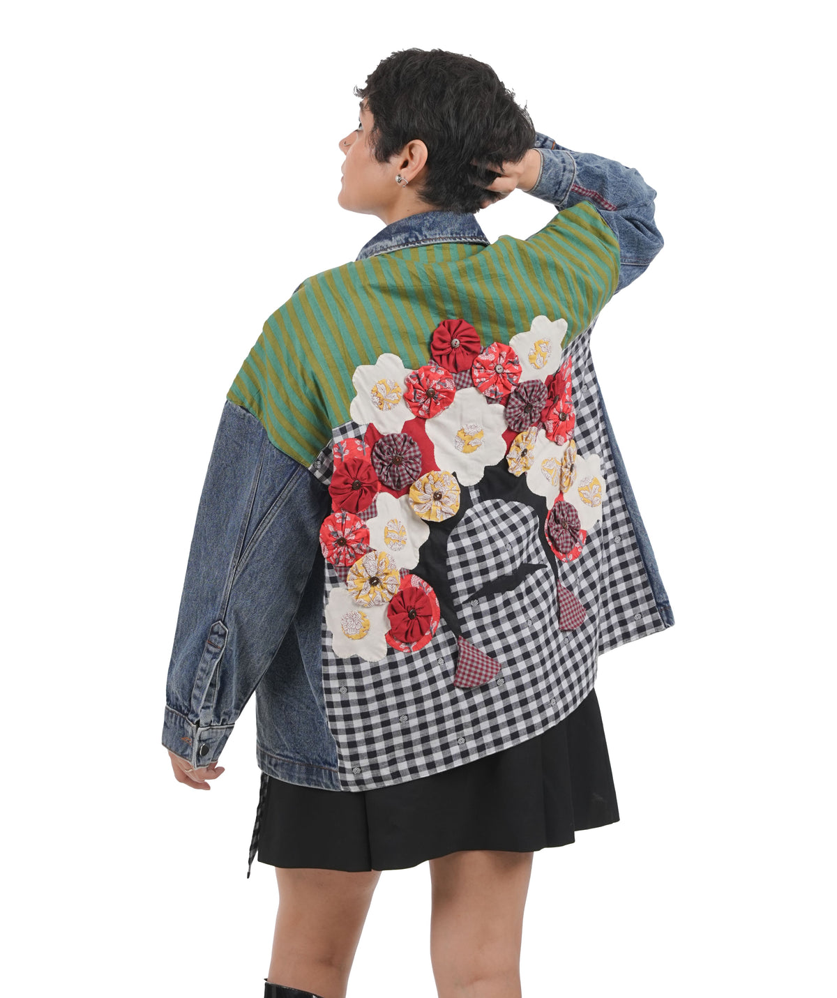 'Frida, In Bloom'  Wearable Art Denim Jacket