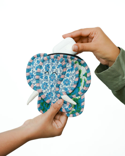 Elephant Blue AirPod Pouch
