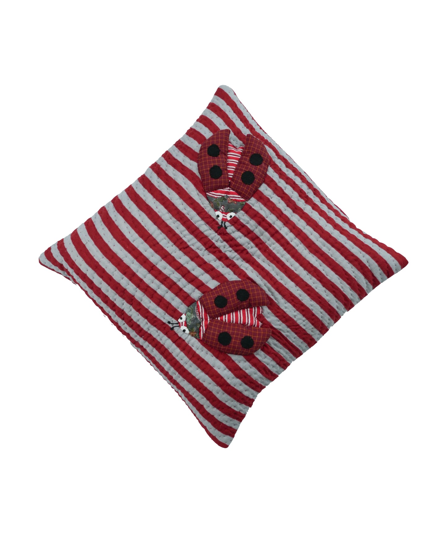 Striped Lovebug Cushion Cover