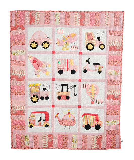 Going Places Pink Baby Quilt 🚀