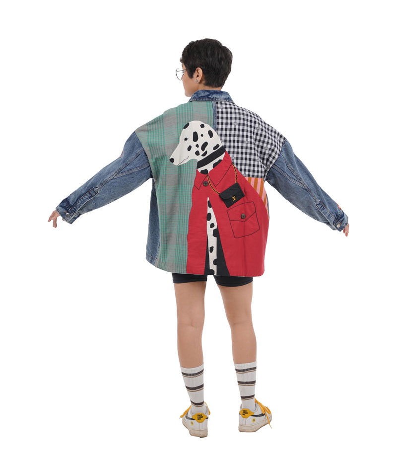 'Spot On' Wearable Art Denim Jacket