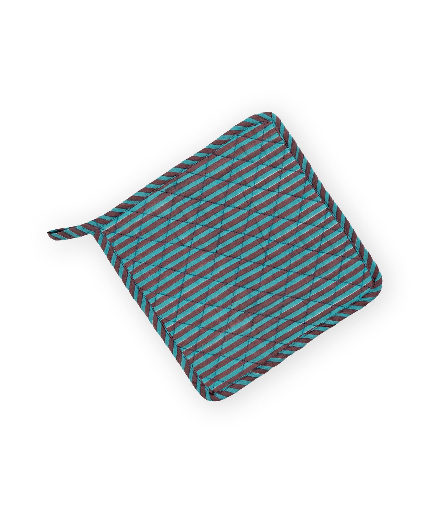 Blue & Mauve Stripe Ladybug & Heart Tea Cosy Set