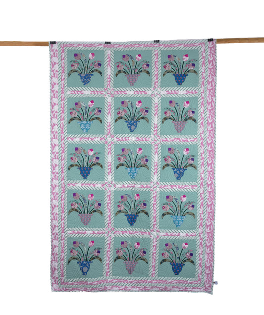 Tulip pot Single Size Appliqué Quilt