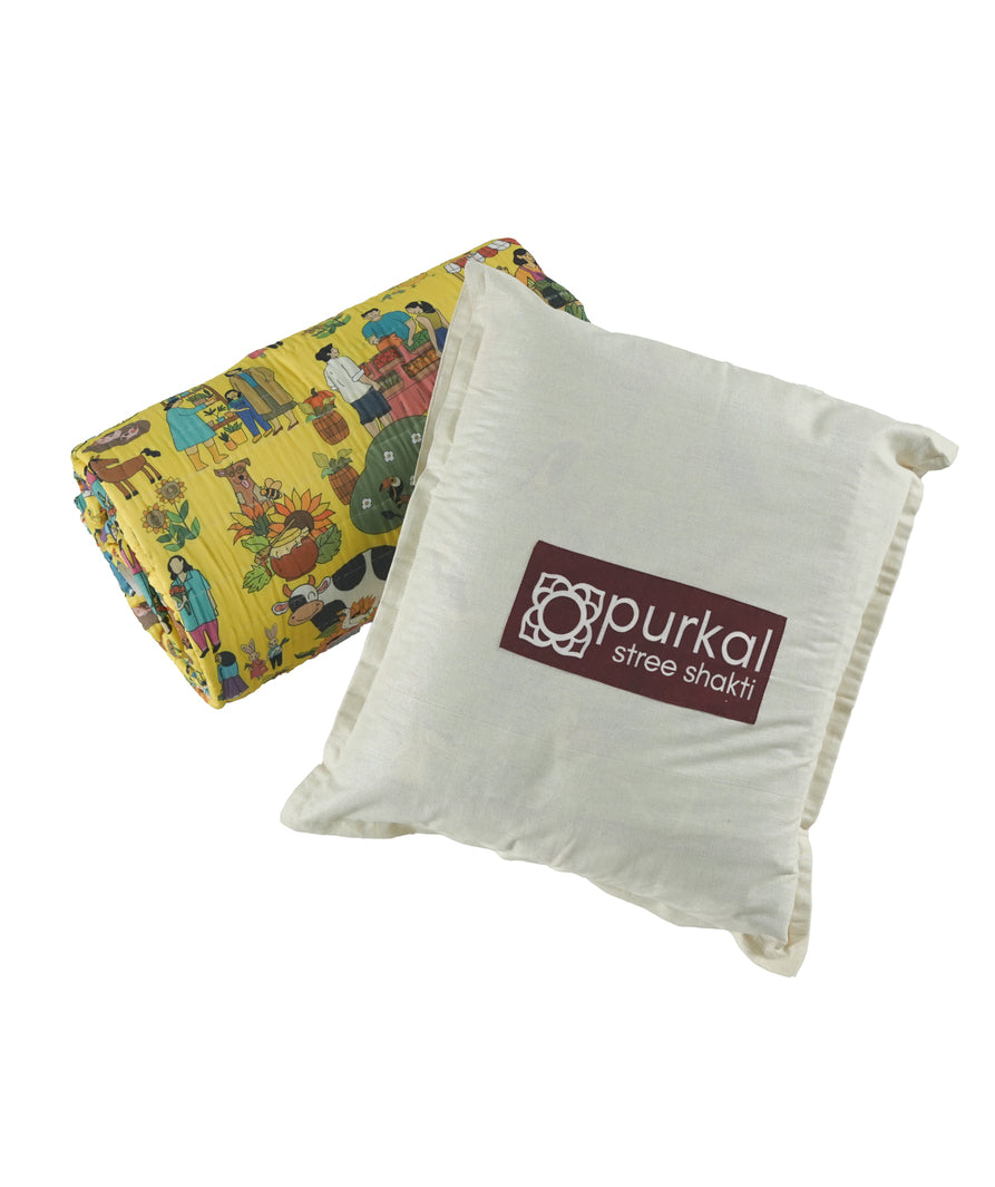 Kisan Bazaar Single Size Organic Cotton Quilted Dohar