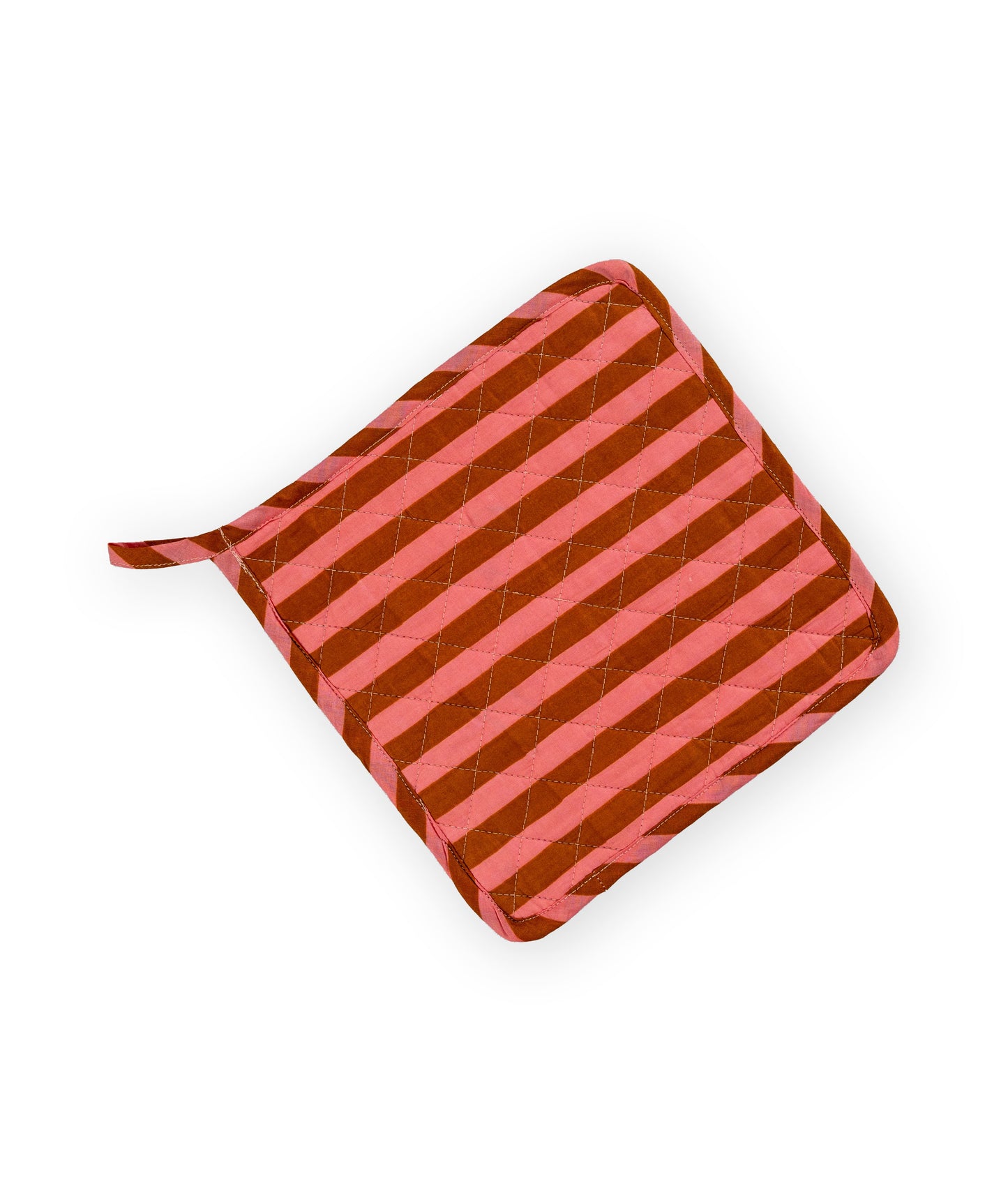 Rust Stripe Ladybug & Heart Tea Cosy Set