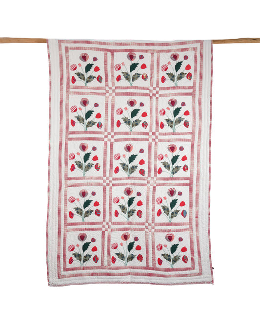 Poppy Single Size Appliqué Quilt