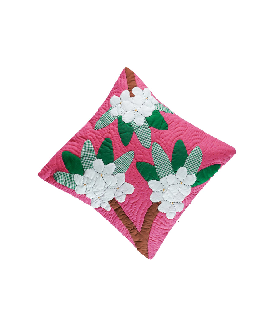 Champa on Pink Cushion Cover
