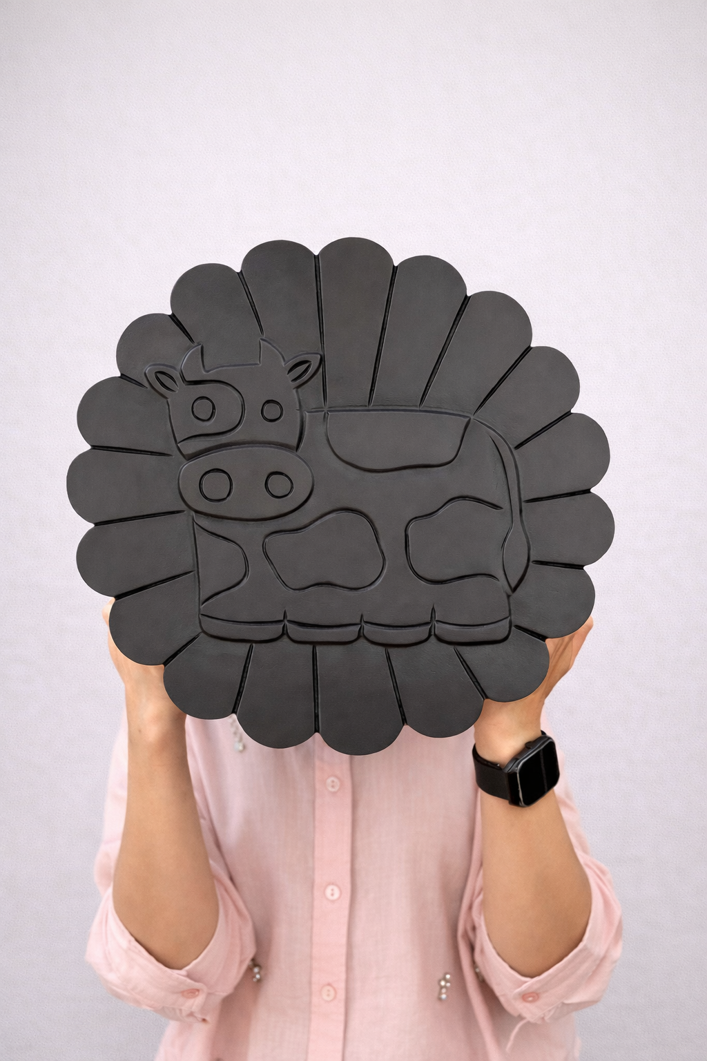 Cow Walnut Teakwood Chowki