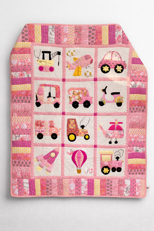 Pink Going Places Baby Quilt 🚀