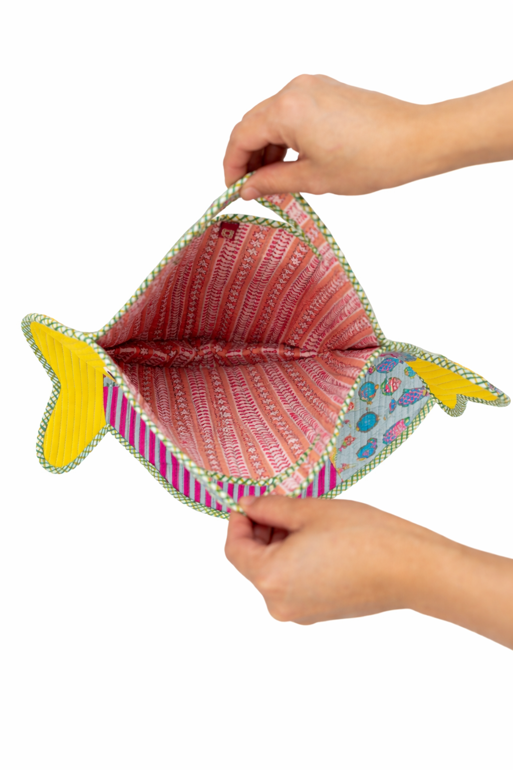 Stripe & Yellow 'Hunky Dory' Fish Handbag