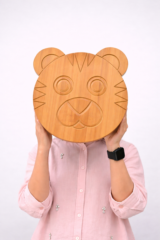 Tiger Natural Teakwood Chowki