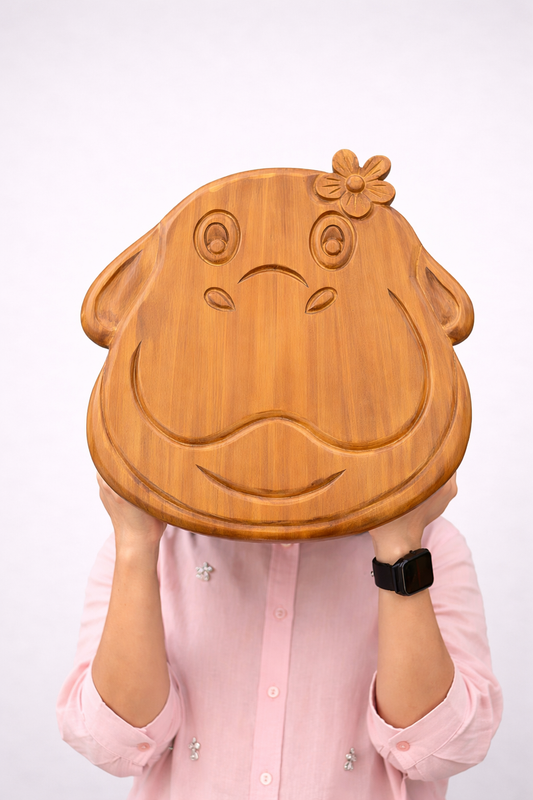 Hippo Natural Teakwood Chowki