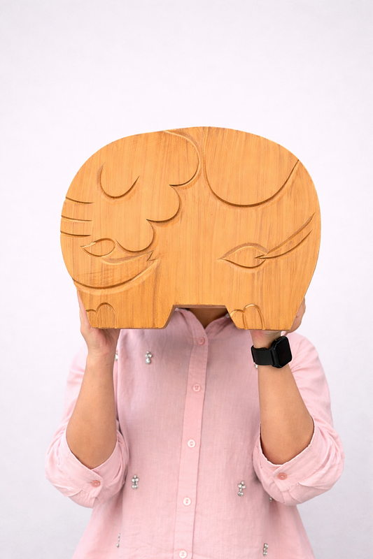 Elephant Natural Teakwood Chowki