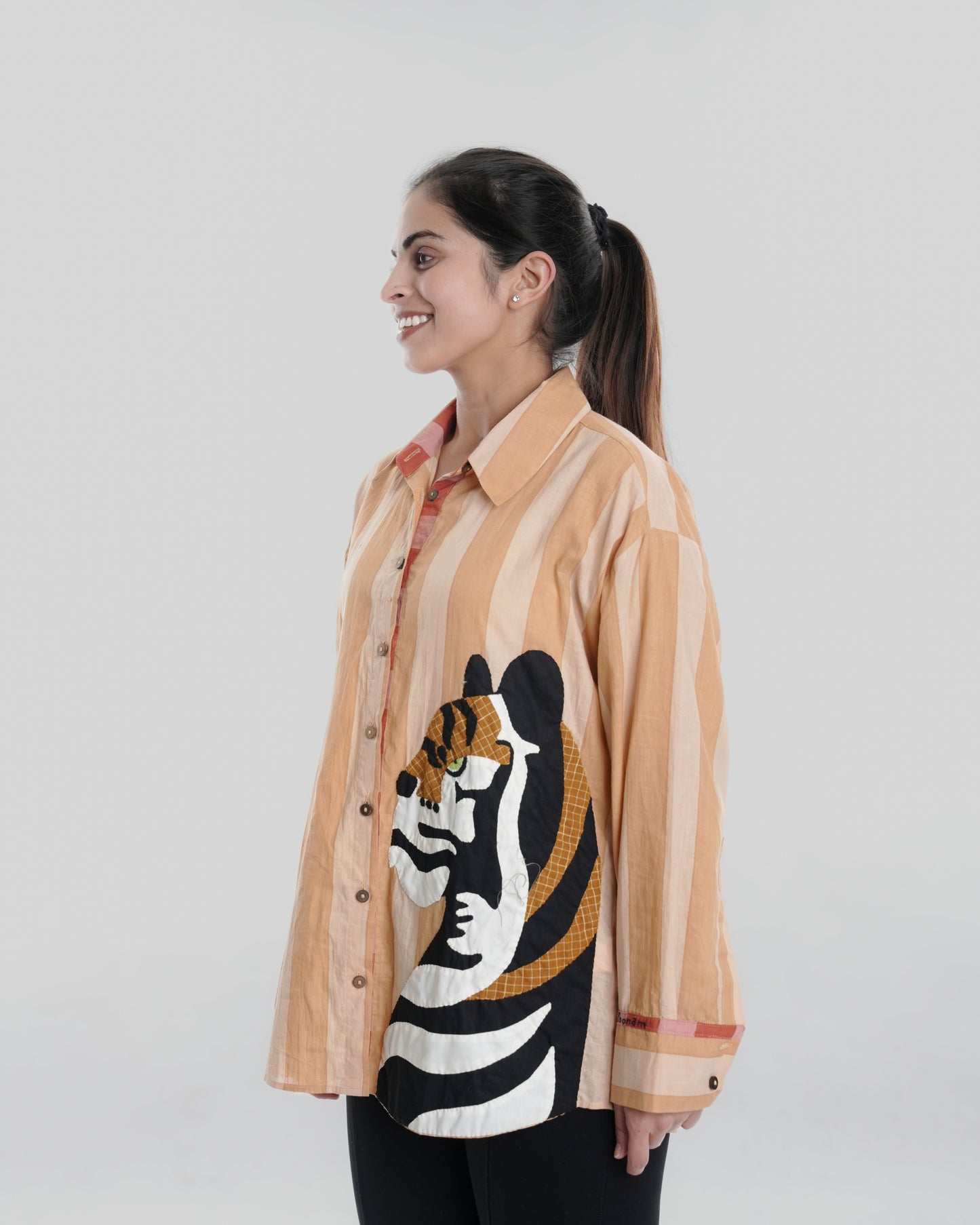 Safari Edit Wearble Art Shirt, Neutral Bold Stripe