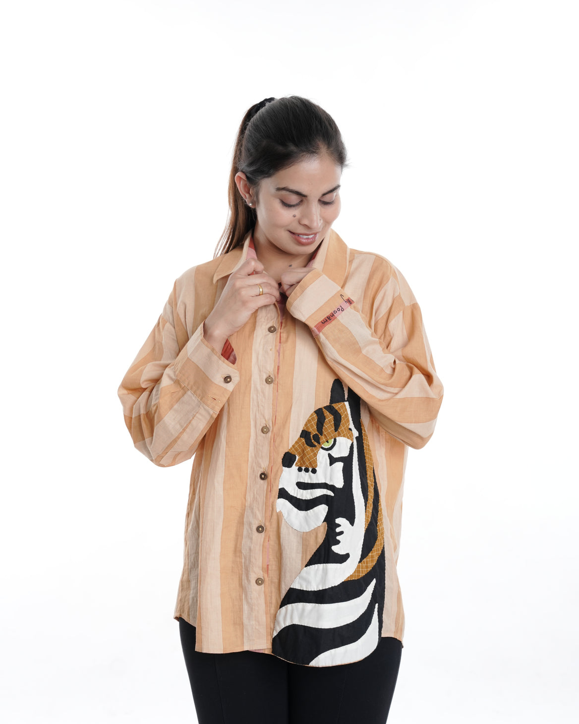 Safari Edit Wearble Art Shirt, Neutral Bold Stripe
