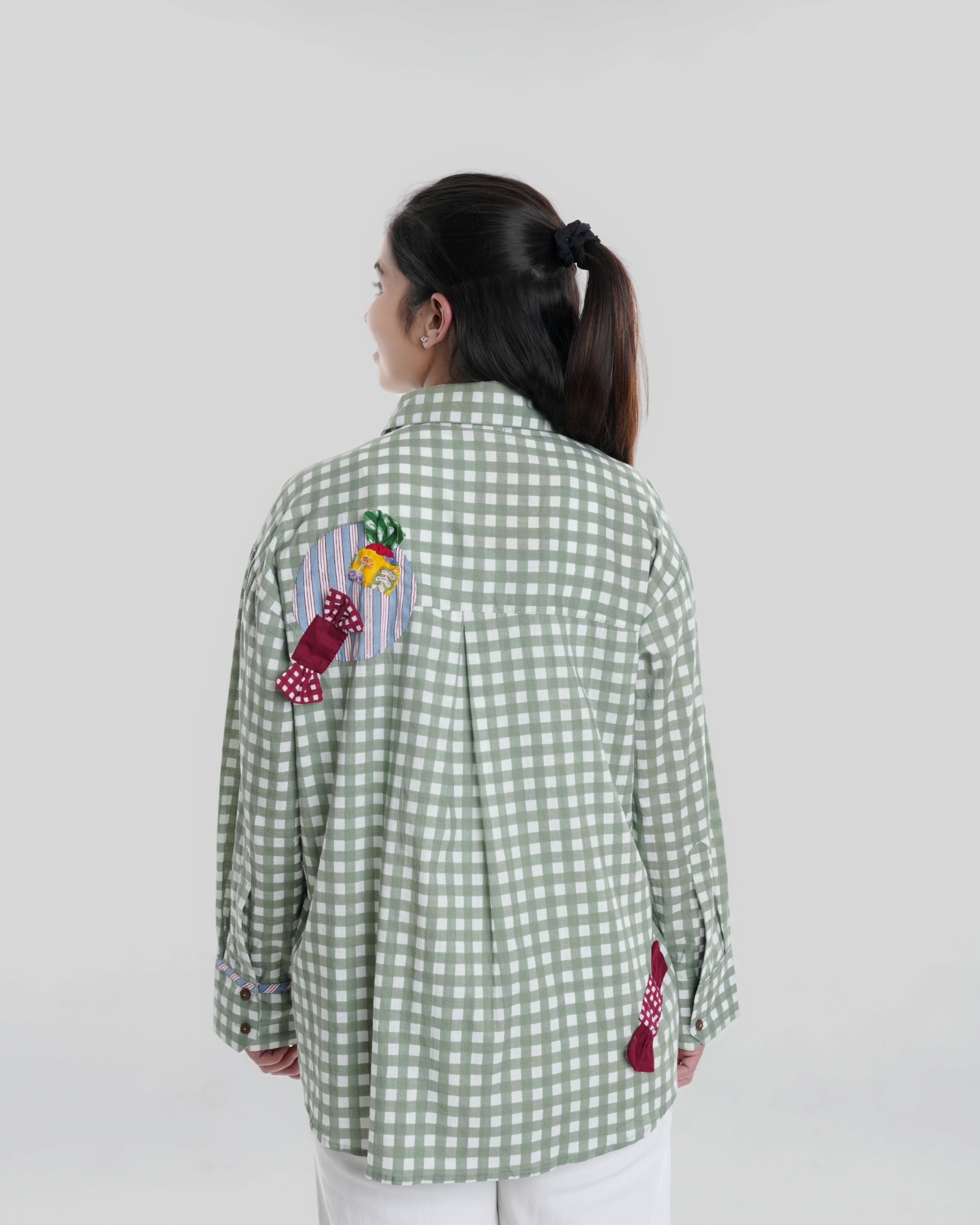90s Nostalgia Wearable Art Shirt, Green Check – Purkal Stree Shakti