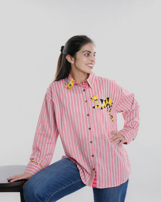 Arrowhead Wearable Art Shirt, Light Pink stripe