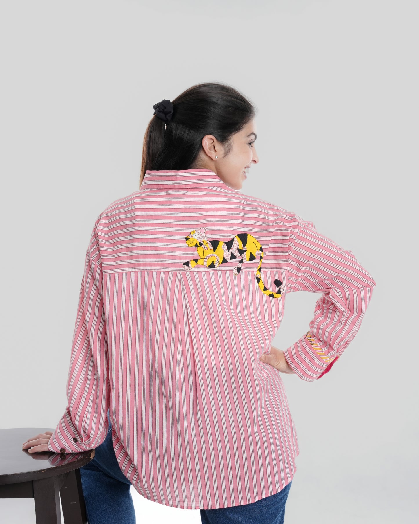 Arrowhead Wearable Art Shirt, Light Pink stripe