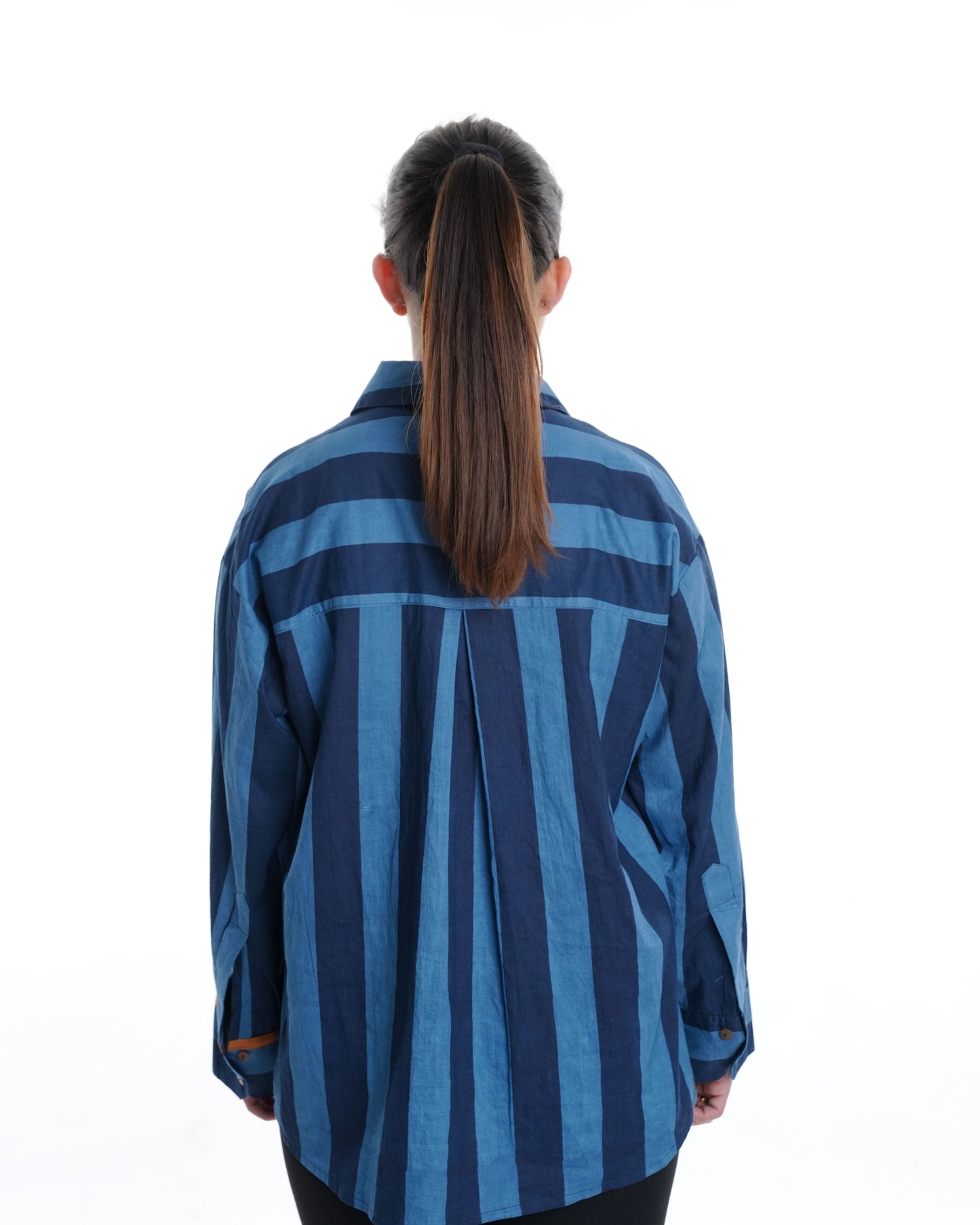 Safari Edit Wearable Art Shirt, Blue Bold Stripe