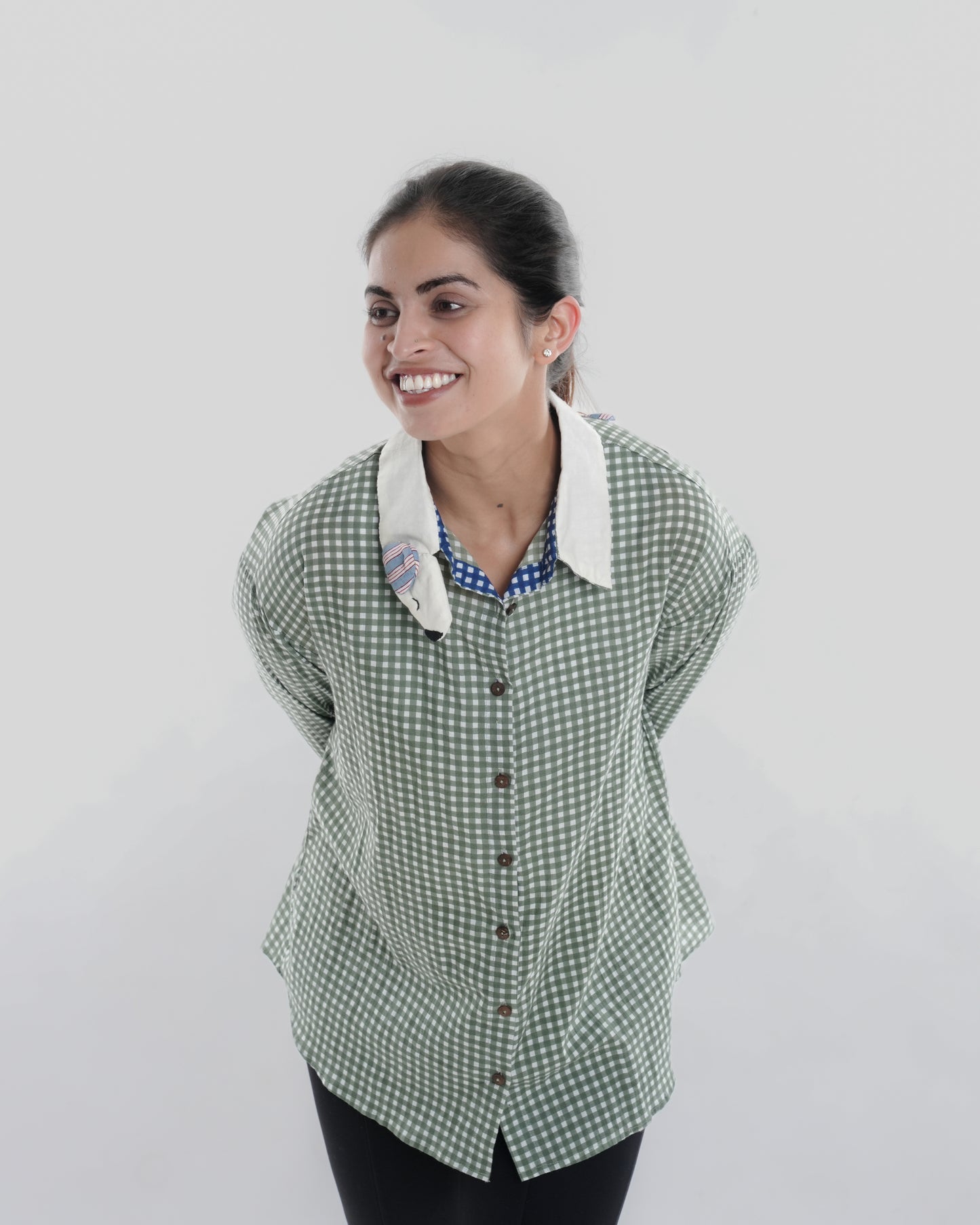 Pupster Wearble Art shirt, Green Check