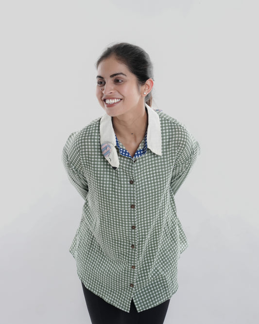Pupster Wearble Art shirt, Green Check