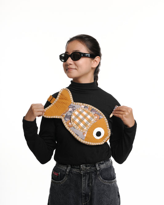 Mustard Fish Crossbody Bag