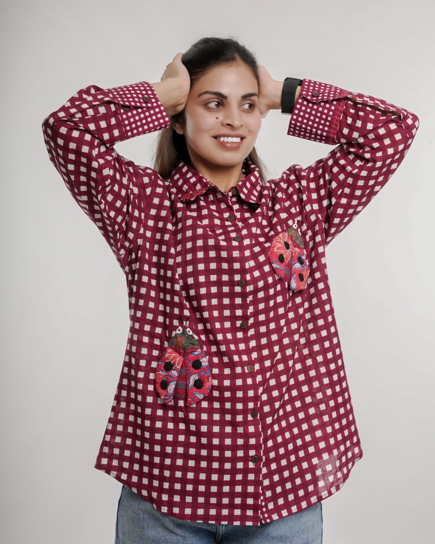 Big Check Lovebug Wearable Art Shirt