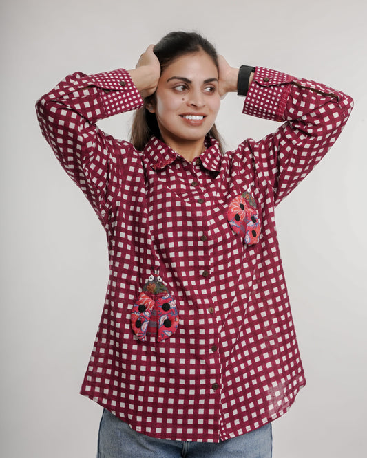 Big Check Lovebug Wearable Art Shirt