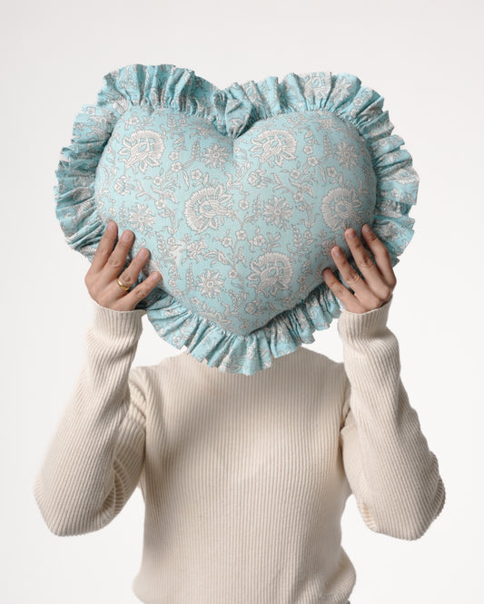 Light Blue Heart Pillow