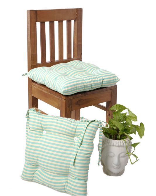 Striped Cotton Chair Pad