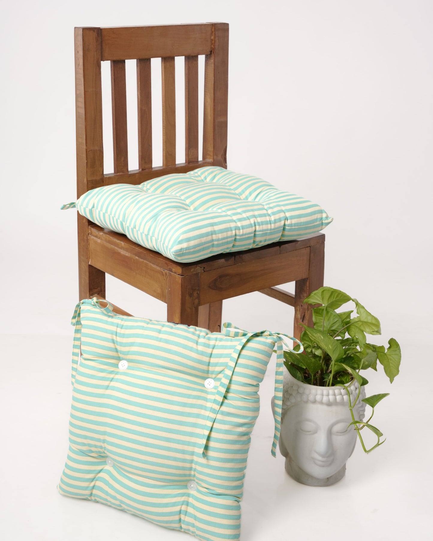 Striped Cotton Chair Pad