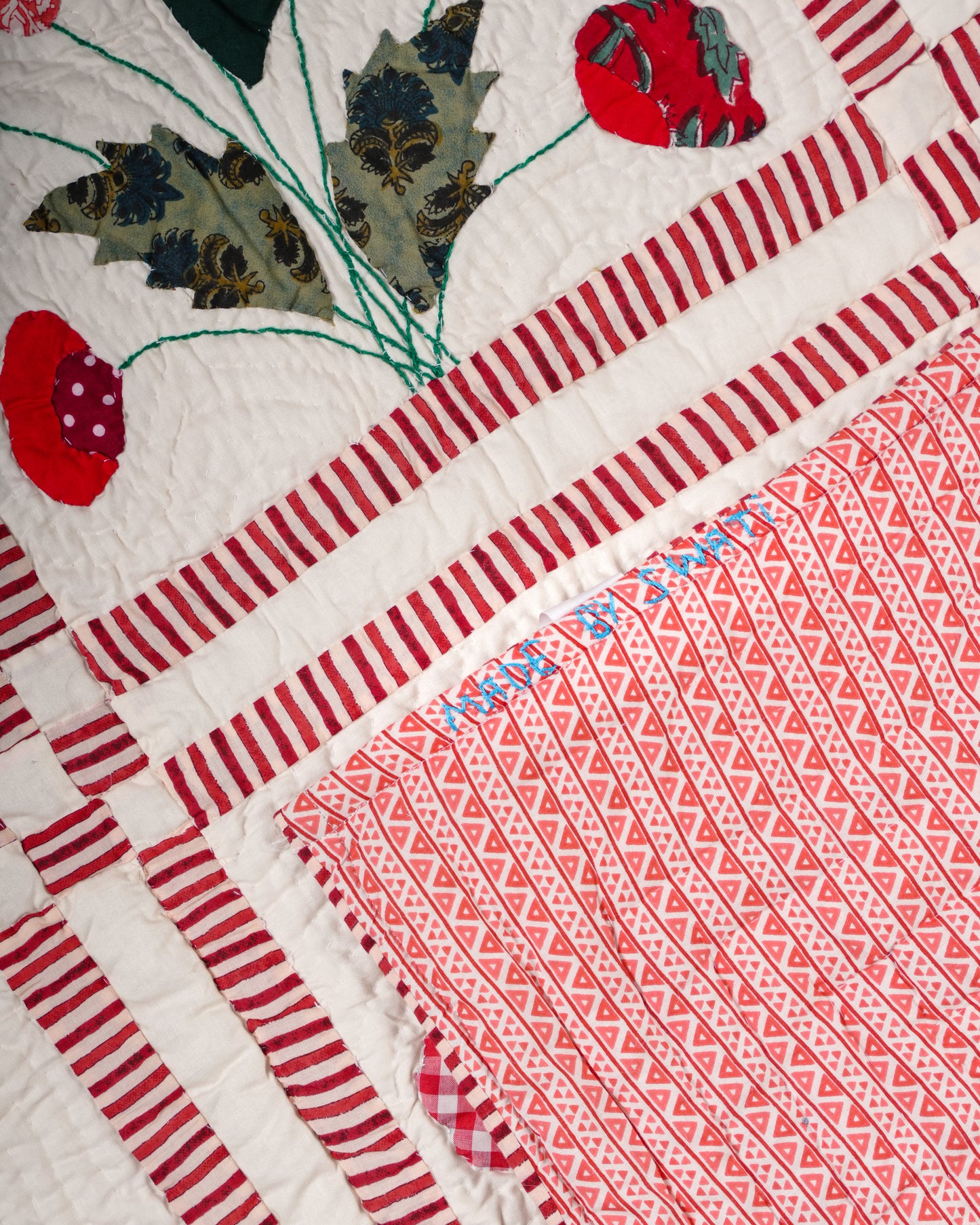 Poppy Single Size Appliqué Quilt