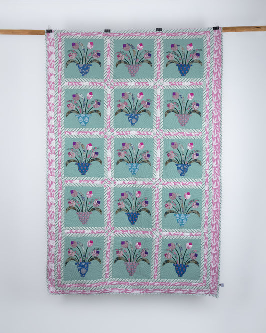 Tulip pot Single Size Appliqué Quilt