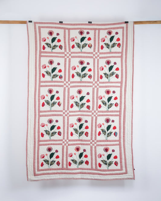 Poppy Single Size Appliqué Quilt