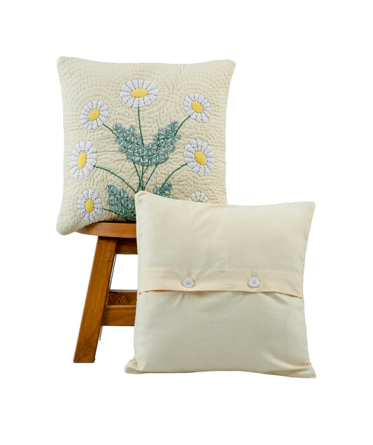 Daisy on Light Beige Cushion Cover