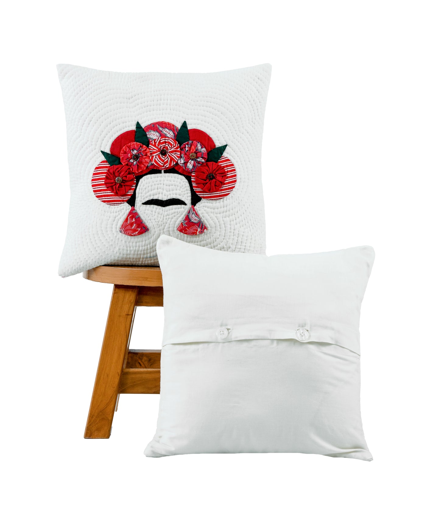 Frida on Off White Cushion Cover