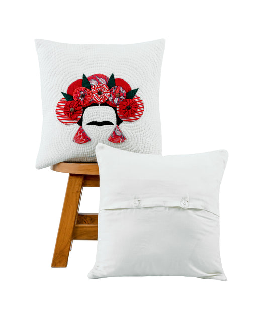 Frida on Off White Cushion Cover