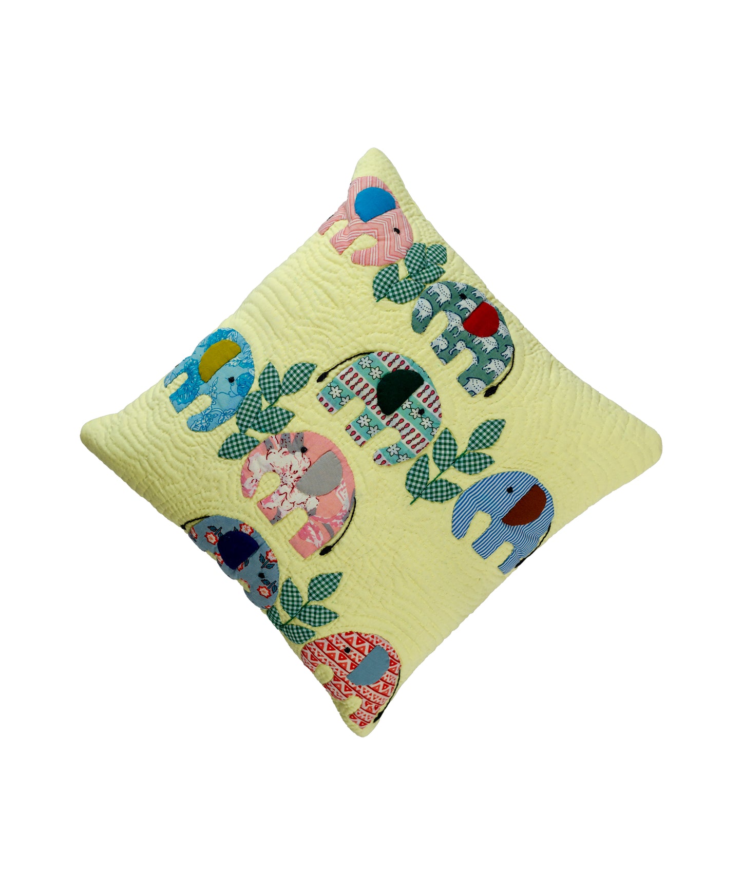 Hanging Elephant Lemon Yellow Cushion Cover