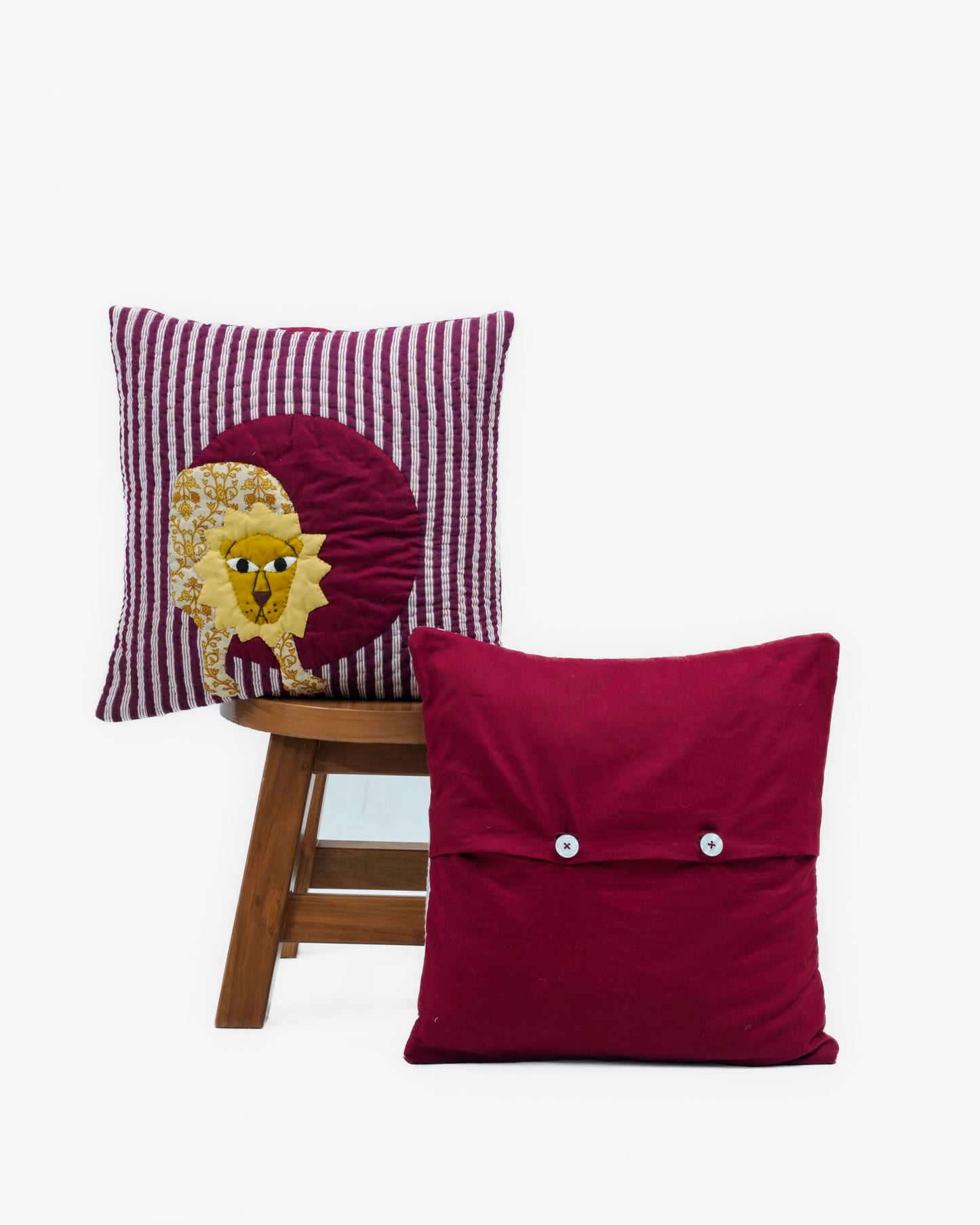 Gond Art Lion Cushion Cover