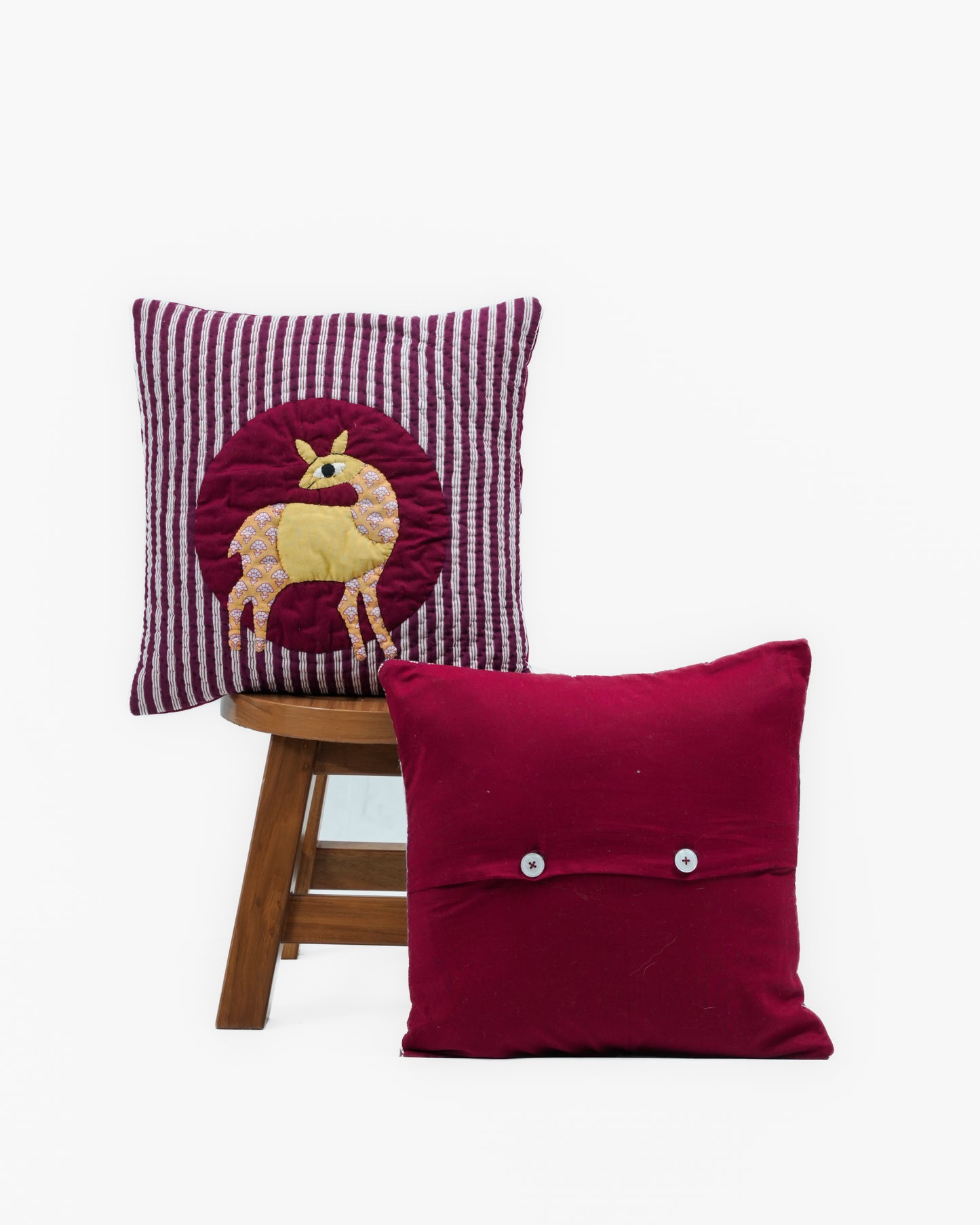 Gond Art Deer Cushion Cover