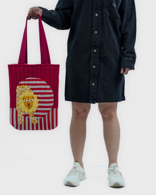 Gond Art Lion Tote Bag