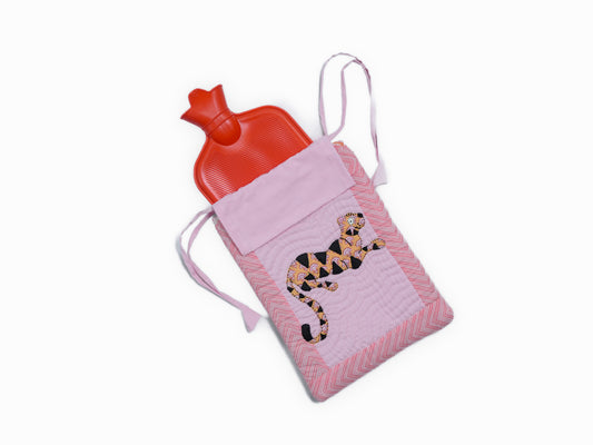Quilted Arrowhead Tiger Hot Water Bottle Cover