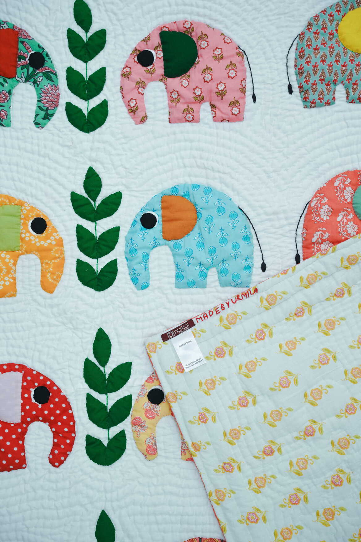 Elephant Hanging Out Baby Quilt
