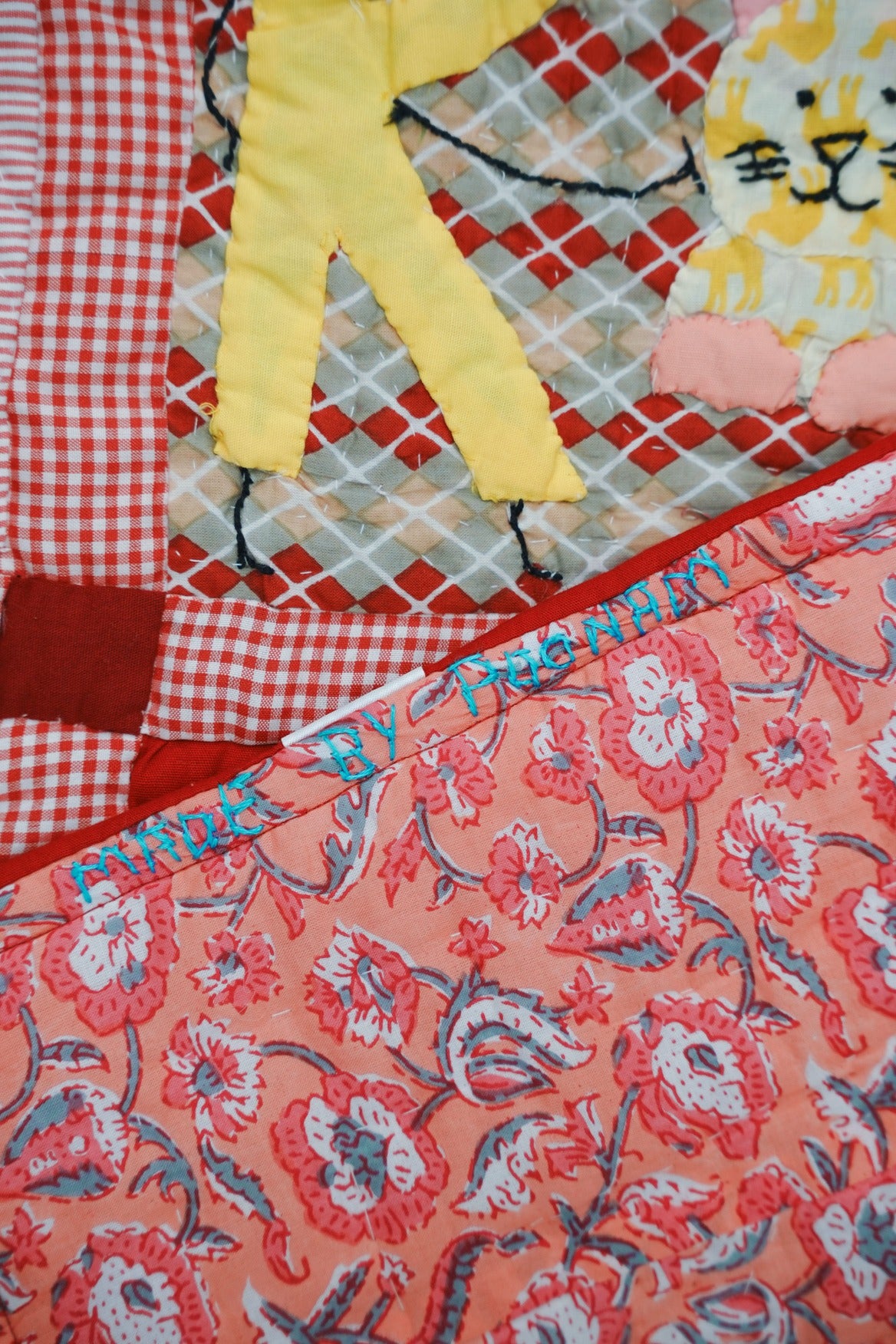 Red Dancing Alphabet Baby Quilt