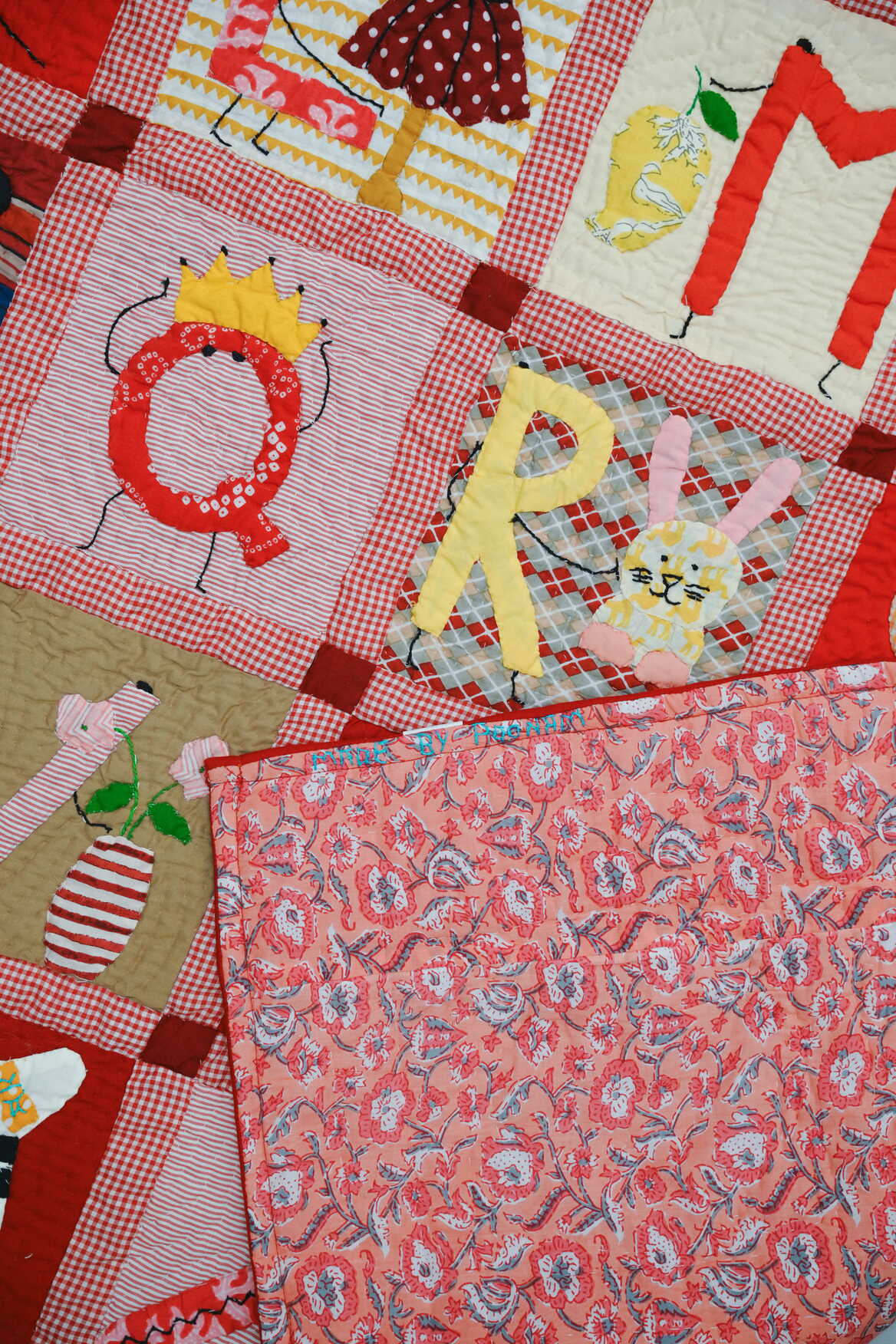 Red Dancing Alphabet Baby Quilt
