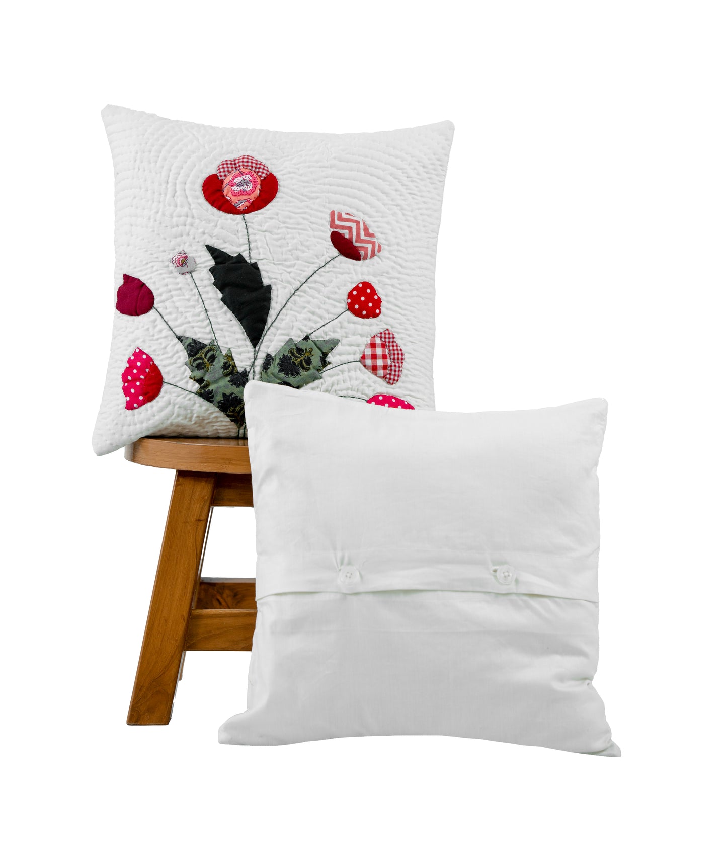Poppy on Off-White Cushion Cover