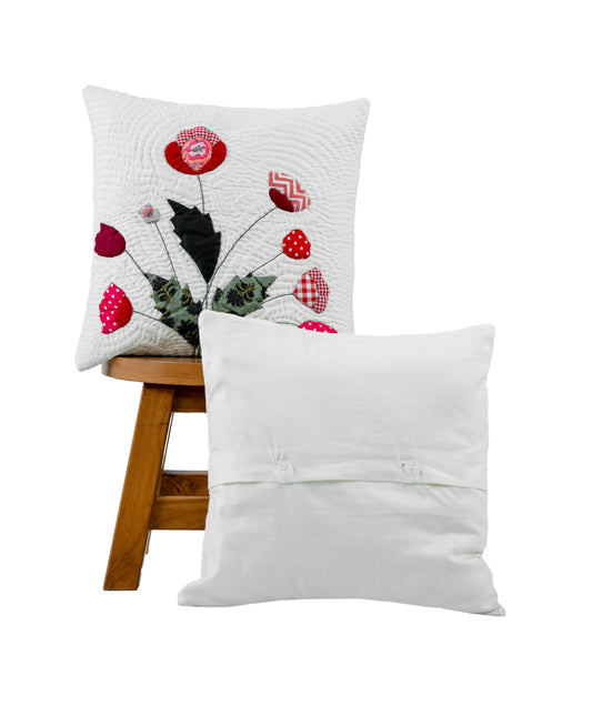 Poppy on Off-White Cushion Cover