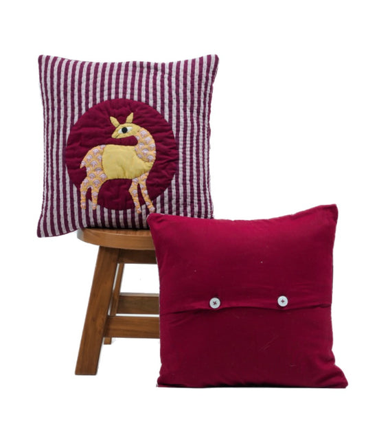 Gond Art Deer Cushion Cover